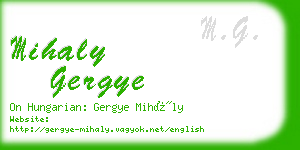 mihaly gergye business card